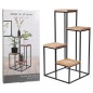 Home&Styling Soporte para plantas con 4 estantes natural y negro Home&Styling Soporte para plantas con 4 estantes natural y negro