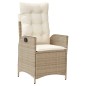 vidaXL Sillones reclinables de jardín con cojines beige 2 uds ratán PE vidaXL Sillones reclinables de jardín con cojines beige 2 uds ratán PE