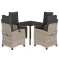 vidaXL Set comedor de jardín 5 pzas cojines ratán sintético gris claro vidaXL Set comedor de jardín 5 pzas cojines ratán sintético gris claro