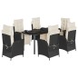 vidaXL Set de comedor de jardín 7 pzas y cojines ratán sintético negro vidaXL Set de comedor de jardín 7 pzas y cojines ratán sintético negro