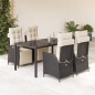 vidaXL Set de muebles jardín 5 pzas con cojines ratán sintético negro vidaXL Set de muebles jardín 5 pzas con cojines ratán sintético negro
