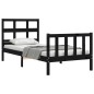 vidaXL Estructura de cama con cabecero madera maciza negro 100x200 cm