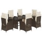 vidaXL Set comedor de jardín 7 pzas con cojines ratán sintético marrón vidaXL Set comedor de jardín 7 pzas con cojines ratán sintético marrón