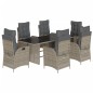 vidaXL Set comedor jardín 7 pzas y cojines ratán sintético gris vidaXL Set comedor jardín 7 pzas y cojines ratán sintético gris