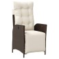 vidaXL Sillón reclinable de jardín con reposapiés ratán PE marrón vidaXL Sillón reclinable de jardín con reposapiés ratán PE marrón