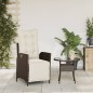 vidaXL Sillón reclinable de jardín con reposapiés ratán PE marrón vidaXL Sillón reclinable de jardín con reposapiés ratán PE marrón