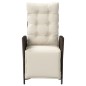 vidaXL Sillón reclinable de jardín con reposapiés ratán PE marrón vidaXL Sillón reclinable de jardín con reposapiés ratán PE marrón