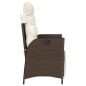 vidaXL Sillón reclinable de jardín con reposapiés ratán PE marrón vidaXL Sillón reclinable de jardín con reposapiés ratán PE marrón