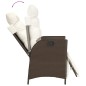 vidaXL Sillón reclinable de jardín con reposapiés ratán PE marrón vidaXL Sillón reclinable de jardín con reposapiés ratán PE marrón