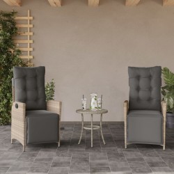 vidaXL Sillón reclinable jardín y reposapiés 2 uds ratán PE gris claro