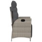 vidaXL Sillón reclinable jardín y reposapiés 2 uds ratán PE gris claro vidaXL Sillón reclinable jardín y reposapiés 2 uds ratán PE gris claro