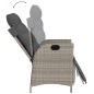 vidaXL Sillón reclinable jardín y reposapiés 2 uds ratán PE gris claro vidaXL Sillón reclinable jardín y reposapiés 2 uds ratán PE gris claro