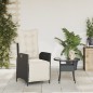 vidaXL Sillón reclinable de jardín con reposapiés ratán PE negro vidaXL Sillón reclinable de jardín con reposapiés ratán PE negro