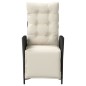 vidaXL Sillón reclinable de jardín con reposapiés ratán PE negro vidaXL Sillón reclinable de jardín con reposapiés ratán PE negro