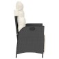 vidaXL Sillón reclinable de jardín con reposapiés ratán PE negro vidaXL Sillón reclinable de jardín con reposapiés ratán PE negro