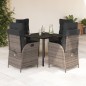 vidaXL Set comedor de jardín 5 piezas con cojines ratán sintético gris vidaXL Set comedor de jardín 5 piezas con cojines ratán sintético gris