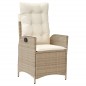 vidaXL Set comedor de jardín 9 pzas con cojines ratán sintético beige vidaXL Set comedor de jardín 9 pzas con cojines ratán sintético beige