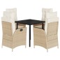vidaXL Set comedor de jardín 5 pzas con cojines ratán sintético beige vidaXL Set comedor de jardín 5 pzas con cojines ratán sintético beige