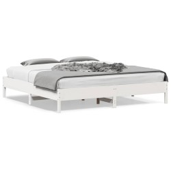 vidaXL Estructura de cama de madera maciza de pino blanco 200x200 cm