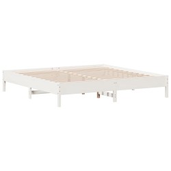 vidaXL Estructura de cama de madera maciza de pino blanco 200x200 cm