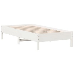 vidaXL Estructura de cama madera maciza de pino blanco 90x190 cm