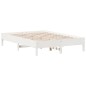 vidaXL Estructura de cama madera maciza de pino blanco 150x200 cm vidaXL Estructura de cama madera maciza de pino blanco 150x200 cm