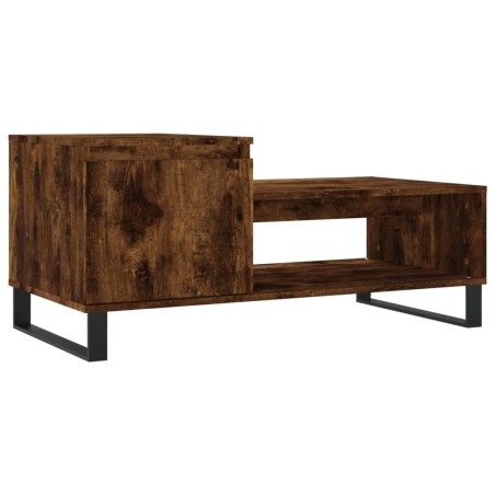 vidaXL Mesa de centro madera contrachapada roble ahumado 100x50x45 cm