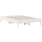 vidaXL Estructura de cama madera maciza de pino blanco 150x200 cm vidaXL Estructura de cama madera maciza de pino blanco 150x200 cm