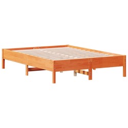 vidaXL Estructura de cama madera maciza pino marrón cera 120x190 cm