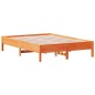 vidaXL Estructura de cama madera maciza pino marrón cera 120x190 cm vidaXL Estructura de cama madera maciza pino marrón cera 120x190 cm