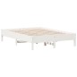 vidaXL Estructura de cama madera maciza de pino blanco 135x190 cm vidaXL Estructura de cama madera maciza de pino blanco 135x190 cm