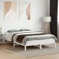 vidaXL Estructura de cama madera maciza de pino blanco 135x190 cm vidaXL Estructura de cama madera maciza de pino blanco 135x190 cm