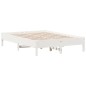 vidaXL Estructura de cama madera maciza de pino blanco 135x190 cm vidaXL Estructura de cama madera maciza de pino blanco 135x190 cm