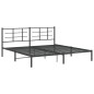 vidaXL Estructura de cama con cabecero metal negro 193x203 cm