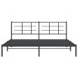 vidaXL Estructura de cama con cabecero metal negro 193x203 cm
