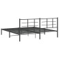 vidaXL Estructura de cama con cabecero metal negro 193x203 cm