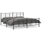 vidaXL Estructura de cama cabecero y estribo metal negro 200x200 cm vidaXL Estructura de cama cabecero y estribo metal negro 200x200 cm
