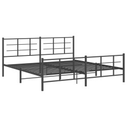 vidaXL Estructura de cama cabecero y estribo metal negro 200x200 cm