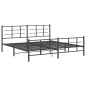 vidaXL Estructura de cama cabecero y estribo metal negro 200x200 cm vidaXL Estructura de cama cabecero y estribo metal negro 200x200 cm
