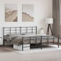 vidaXL Estructura de cama cabecero y estribo metal negro 200x200 cm vidaXL Estructura de cama cabecero y estribo metal negro 200x200 cm