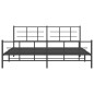 vidaXL Estructura de cama cabecero y estribo metal negro 200x200 cm vidaXL Estructura de cama cabecero y estribo metal negro 200x200 cm