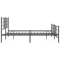 vidaXL Estructura de cama cabecero y estribo metal negro 200x200 cm vidaXL Estructura de cama cabecero y estribo metal negro 200x200 cm