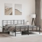 vidaXL Estructura de cama cabecero y estribo metal negro 183x213 cm vidaXL Estructura de cama cabecero y estribo metal negro 183x213 cm