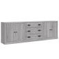 vidaXL Aparadores 3 piezas madera contrachapada gris Sonoma vidaXL Aparadores 3 piezas madera contrachapada gris Sonoma