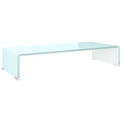 vidaXL Mueble TV/Elevador de monitor cristal verde 70x30x13 cm