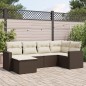 vidaXL Set sofás de jardín 6 piezas y cojines ratán sintético marrón vidaXL Set sofás de jardín 6 piezas y cojines ratán sintético marrón