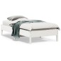 vidaXL Estructura de cama madera maciza de pino blanco 75x190 cm vidaXL Estructura de cama madera maciza de pino blanco 75x190 cm