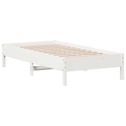 vidaXL Estructura de cama madera maciza de pino blanco 75x190 cm