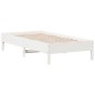 vidaXL Estructura de cama madera maciza de pino blanco 75x190 cm vidaXL Estructura de cama madera maciza de pino blanco 75x190 cm