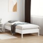 vidaXL Estructura de cama madera maciza de pino blanco 75x190 cm vidaXL Estructura de cama madera maciza de pino blanco 75x190 cm